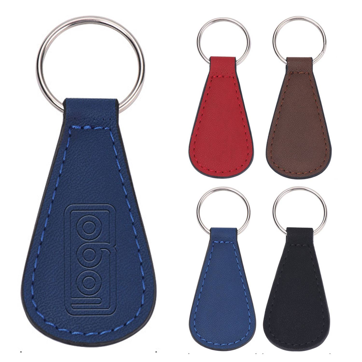 PU Leather Square Keychain 3