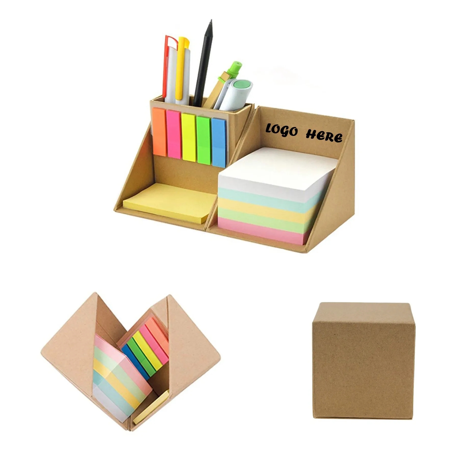 Folding Sticky Notes Cube Box With Pen Holder 6