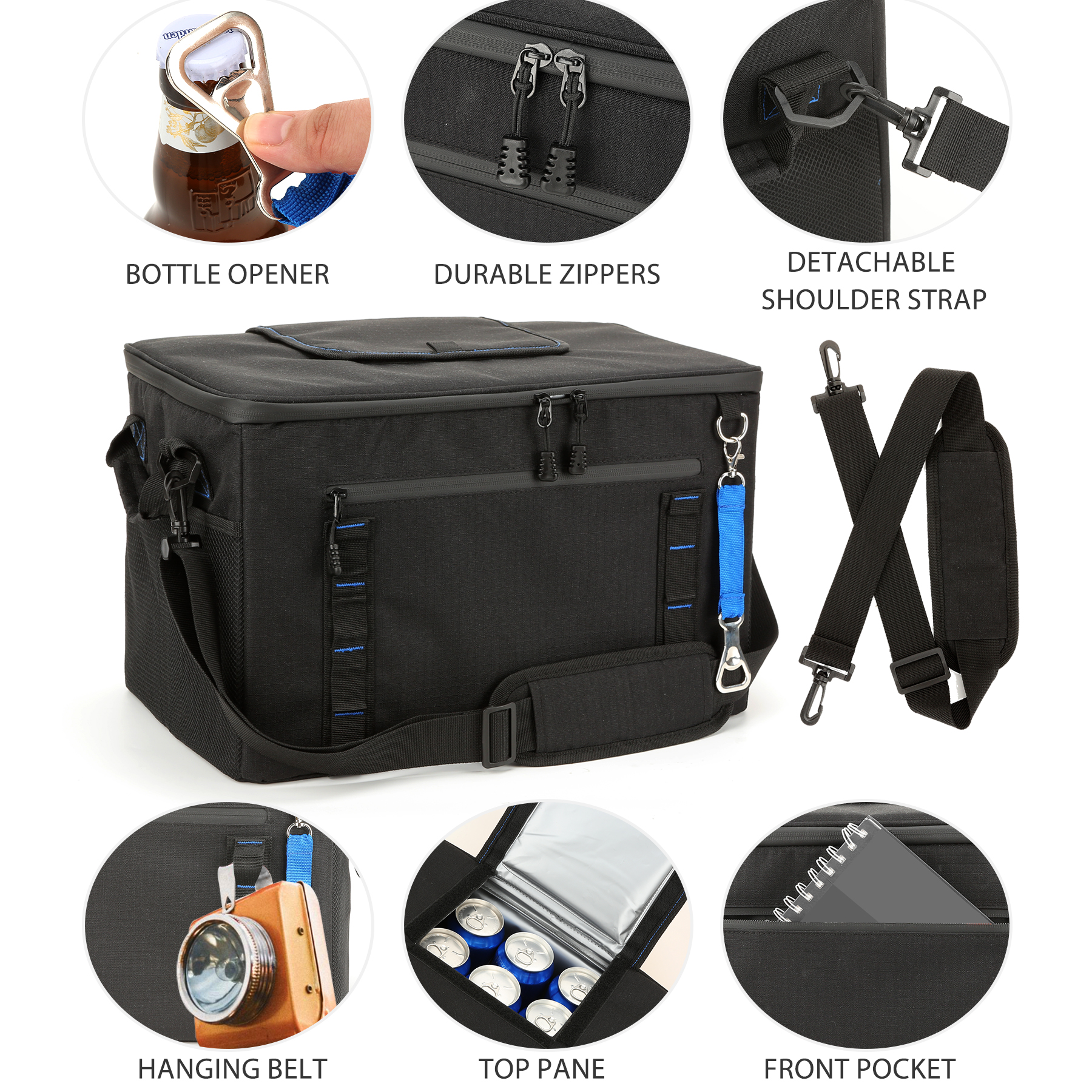 Large 48-Can Collapsible Cooler Chest W/Bottle Opener 11