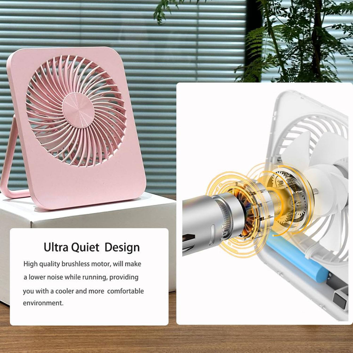 Mini Rechargeable Portable Adjustable Desk Fan 9