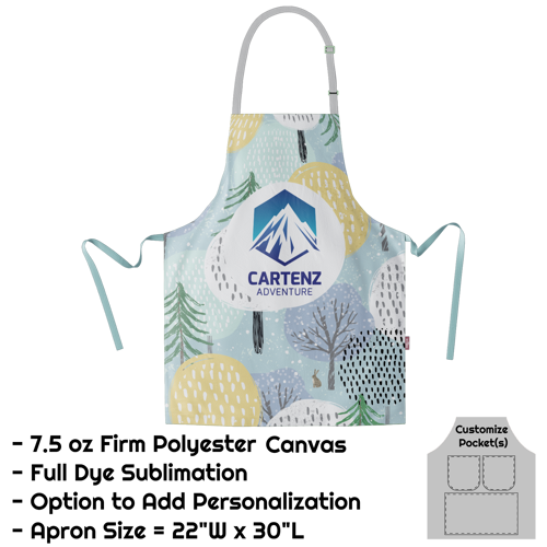 Poly Canvas Sublimation Bib Apron - 22"W X 30"L 2