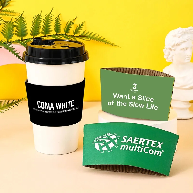 Full Color Double-Layer Craft Paper Coffee Cup Sleeve" 1