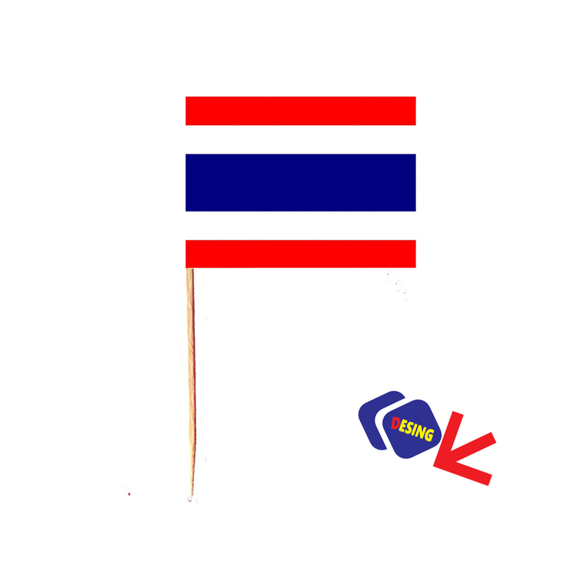 Custom Full Color Toothpick Flag 1.38" L x 0.98" W x 2.56" H 2