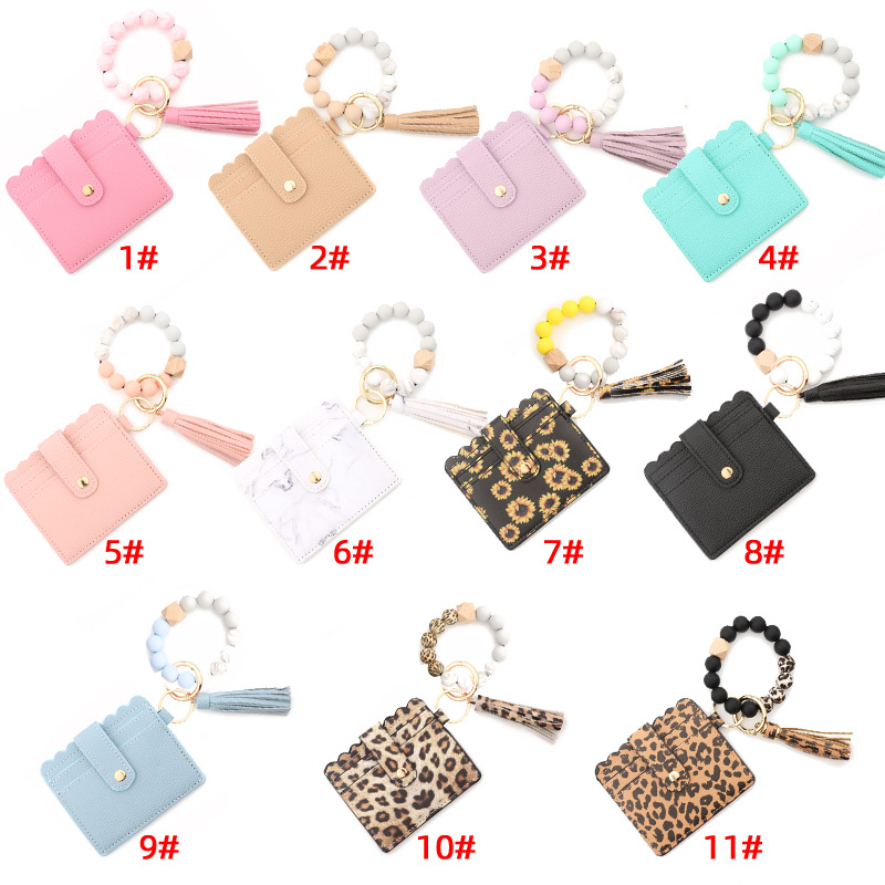 Silicone Chain Beaded Bangle with Card Holder 3