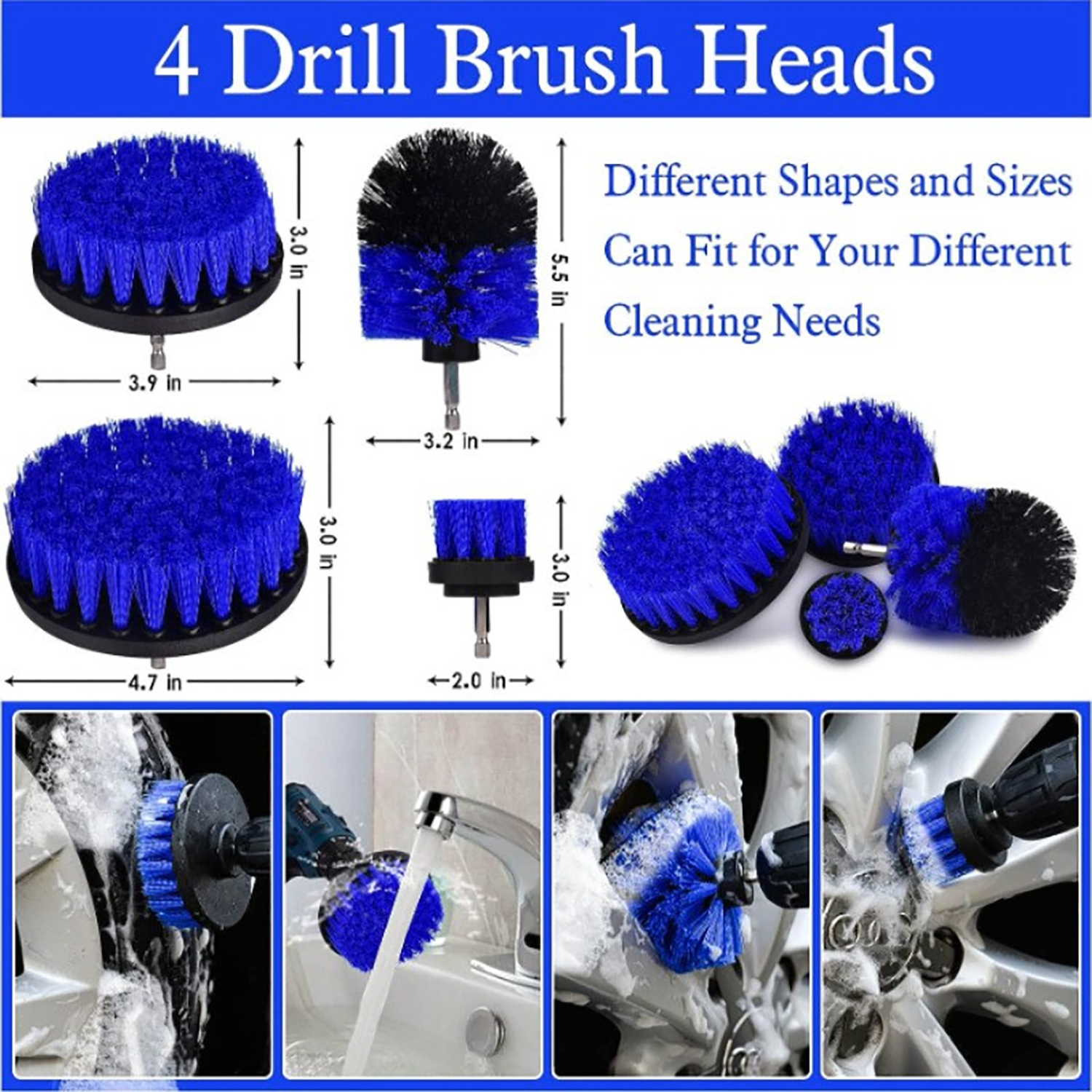 Car Cleaning Detailing Brush Set for DrillTools Kit 4