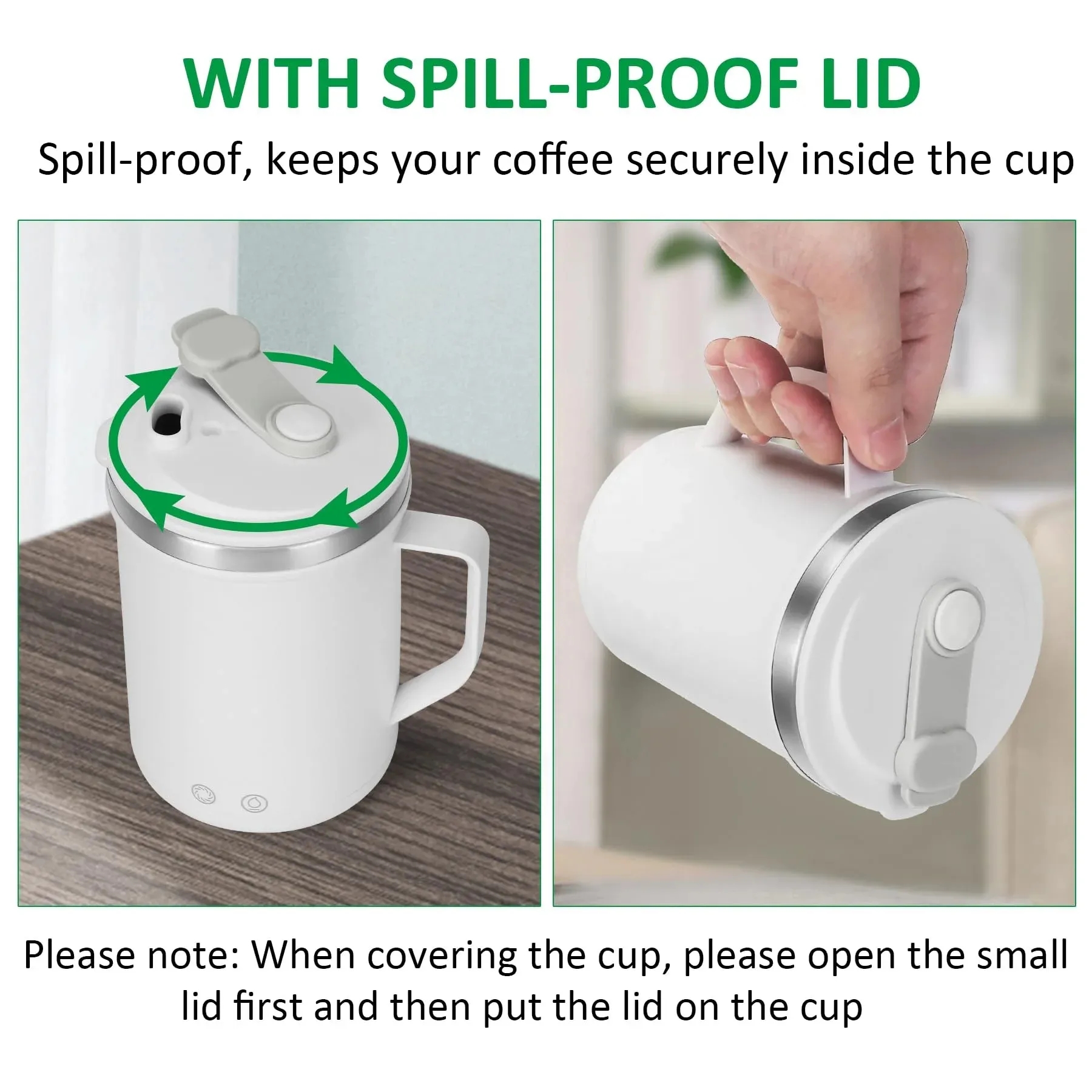 14 oz Smart Stainless Steel Mug With Lid Self-Heating 6