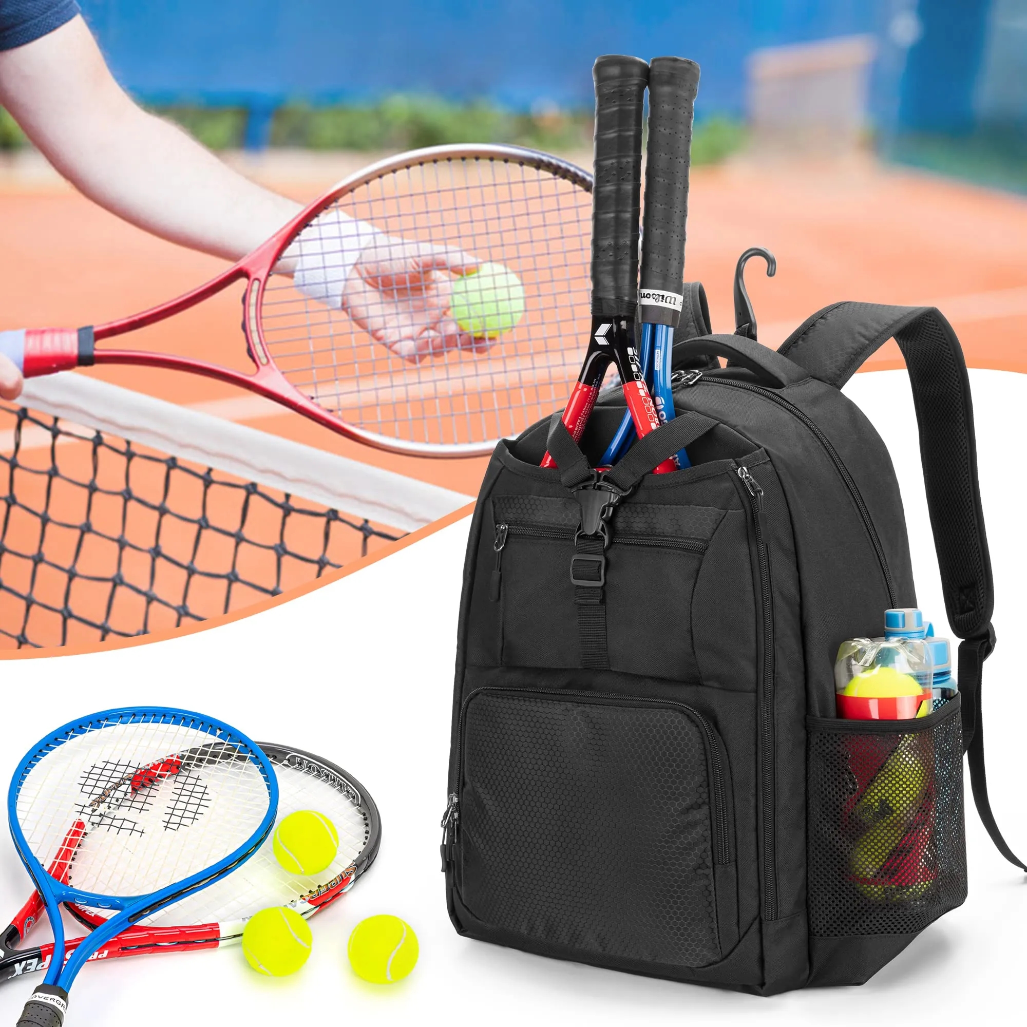 Tennis Backpack with Separate Shoe Space 3