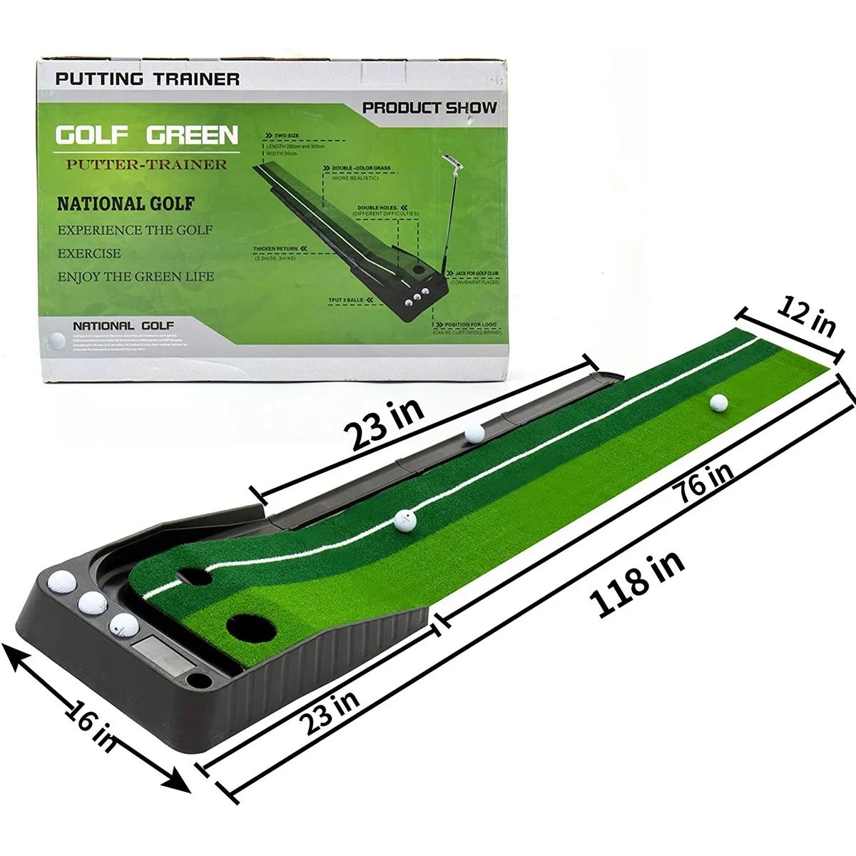 Indoor Golf Putting Green with Ball Return 3