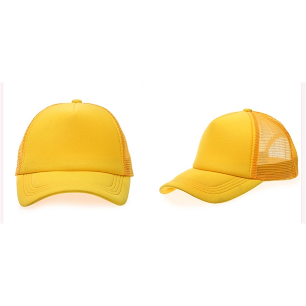 Stock 2-Tone Polyester 5 Panel Mesh Back Cap, Double Row 9