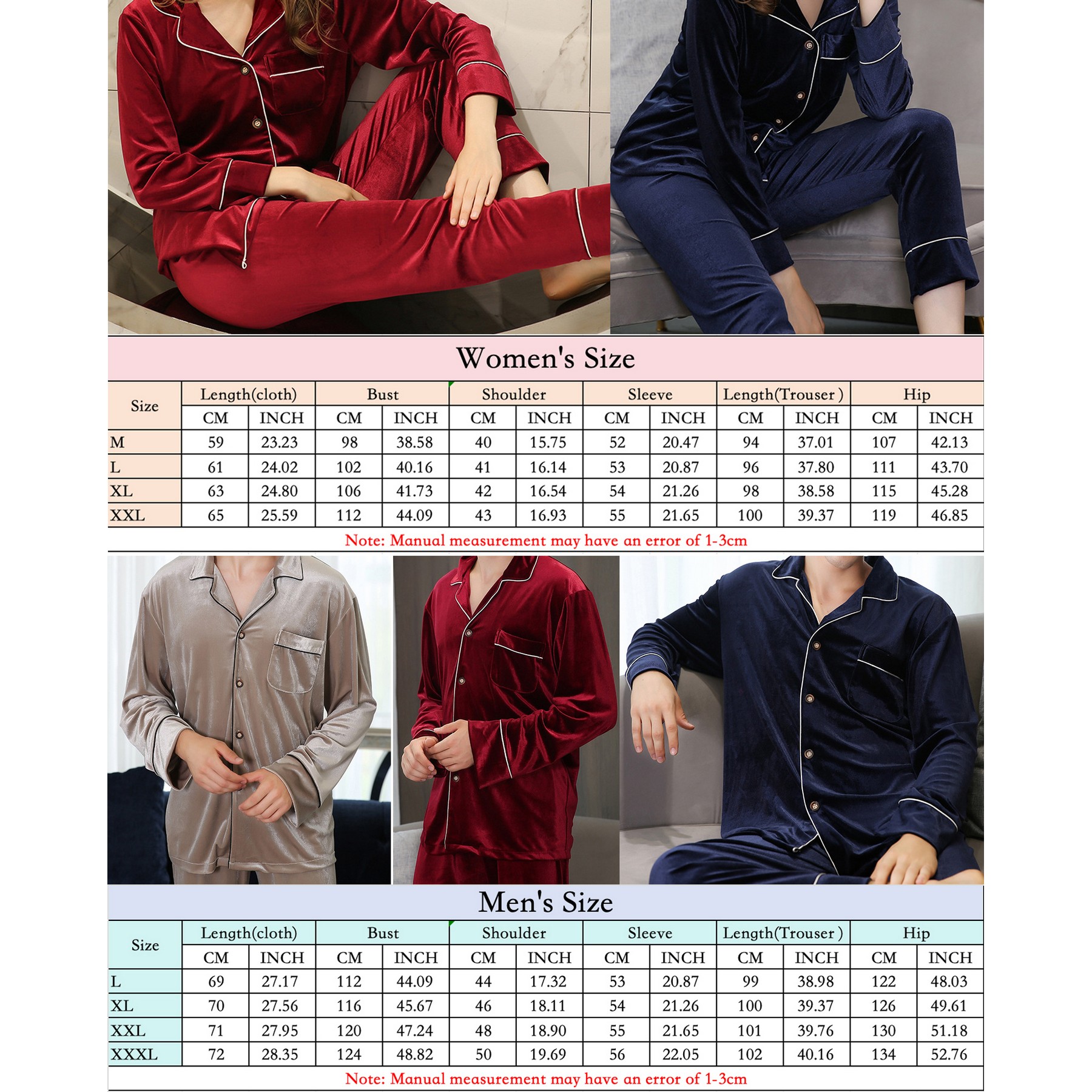 Winter Golden Velvet Pajamas Set 3