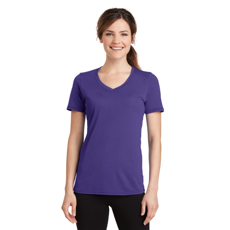 Port & Company Women's Performance Blend V-Neck Tee. 14