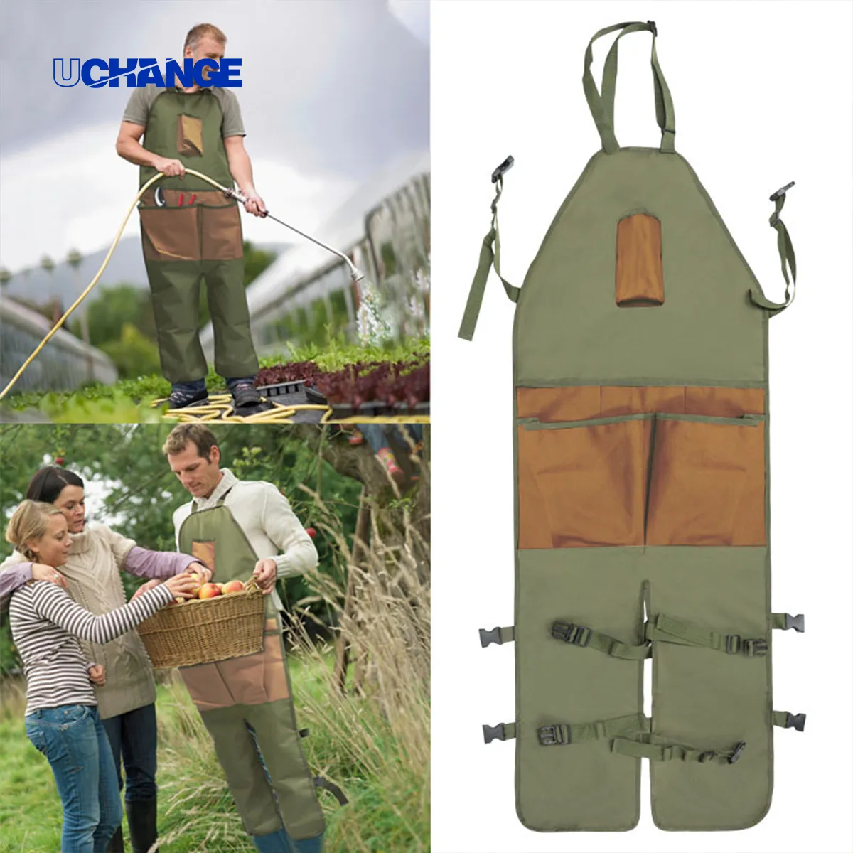 Heavy-Duty Garden Apron With Leg Guards & Pockets 4