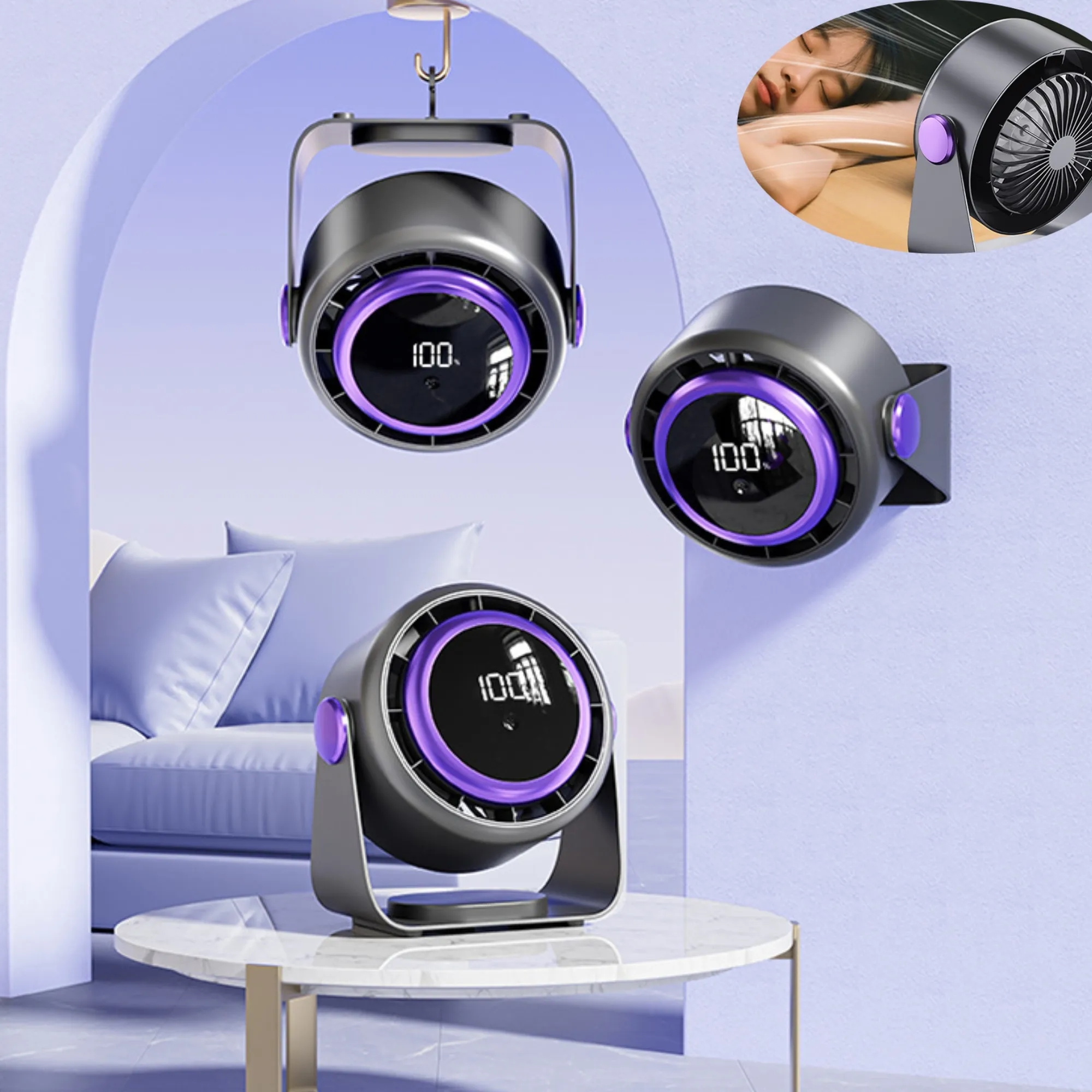 Tri-Mount Cyclone Fan for Home Office and Commercial Use 4