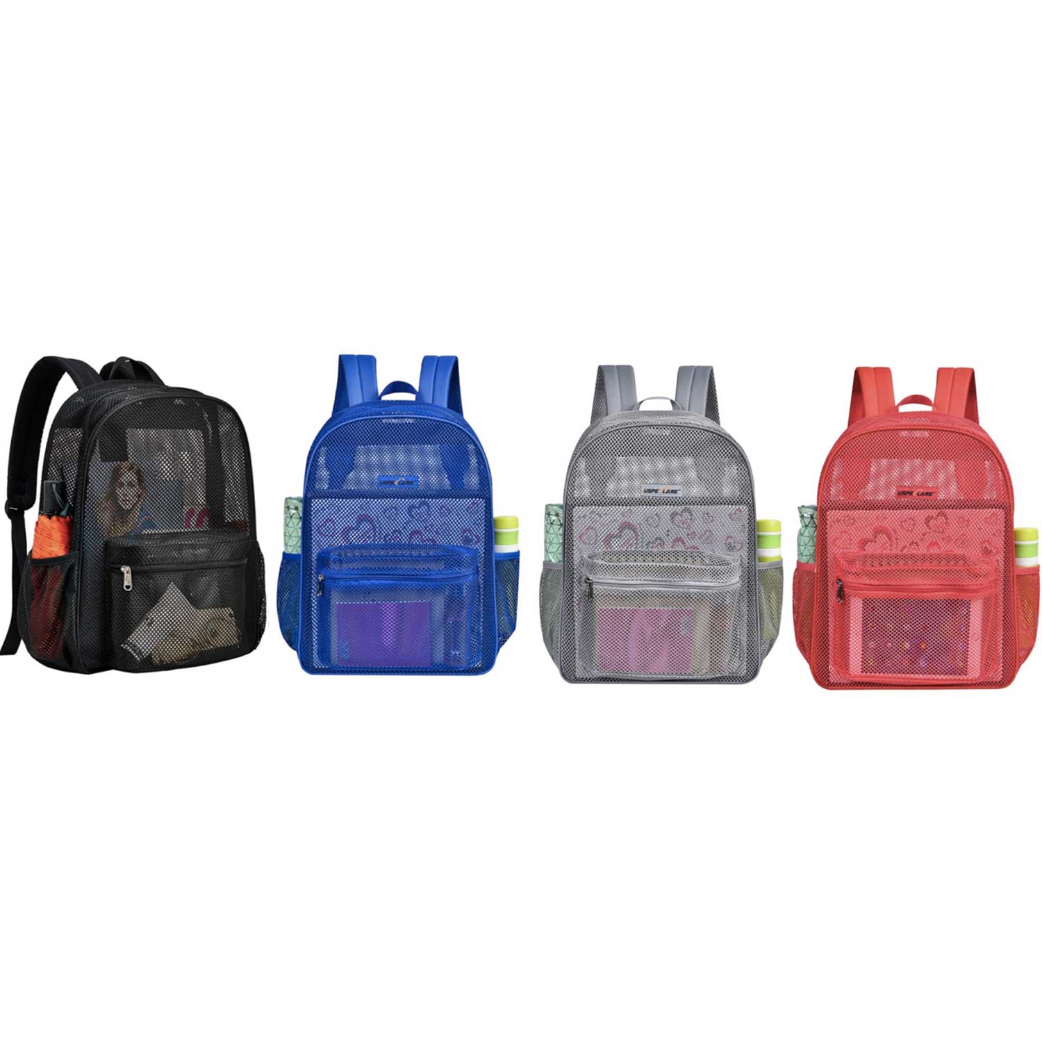 Durable, Lightweight & Portable Chic Black Mesh Backpack 3