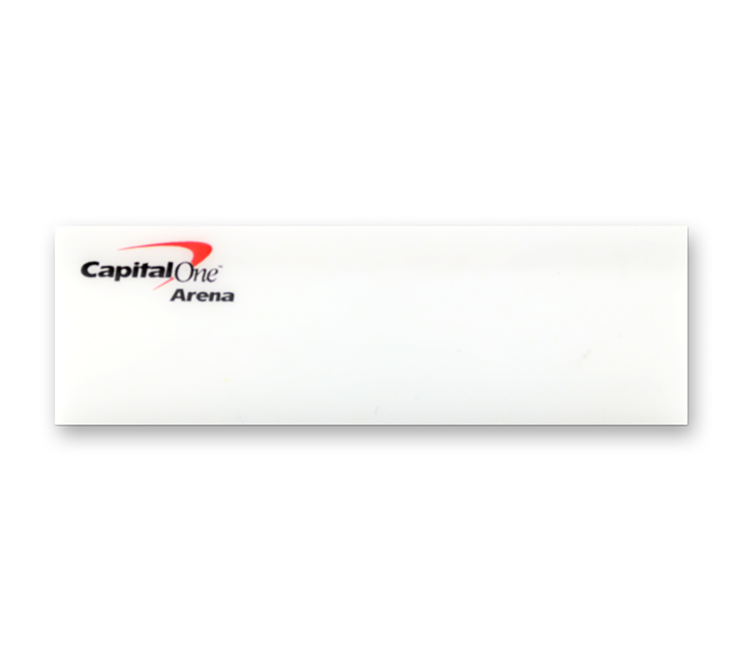 1" x 3" White Plastic Reusable Badge 4