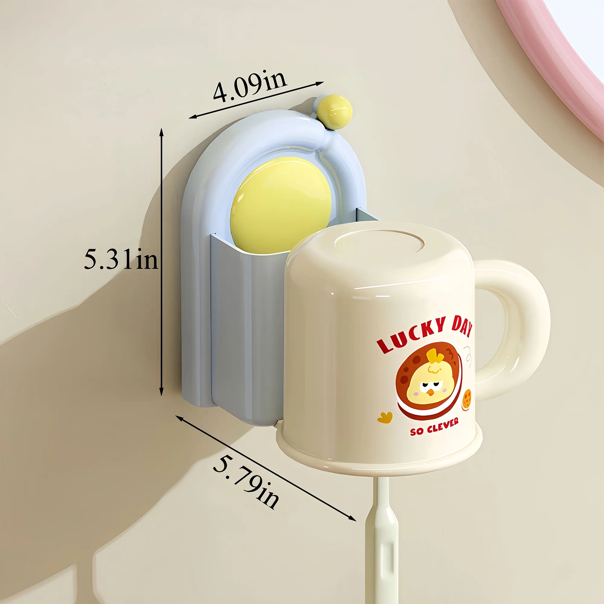 Strong Suction Arch Toothbrush Holder With Cartoon Design 5
