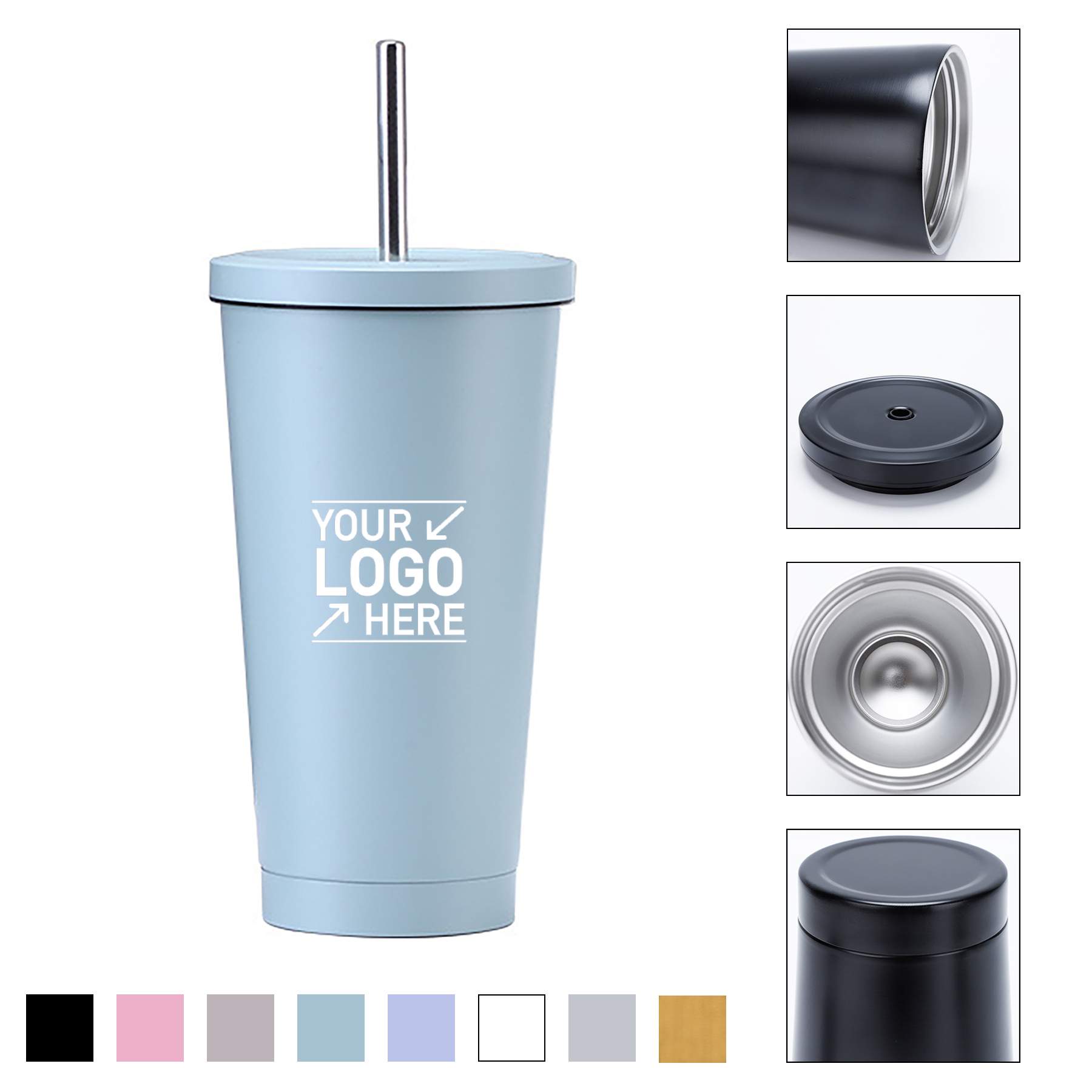16 Oz Stainless Steel Straw Mug With Lid 2