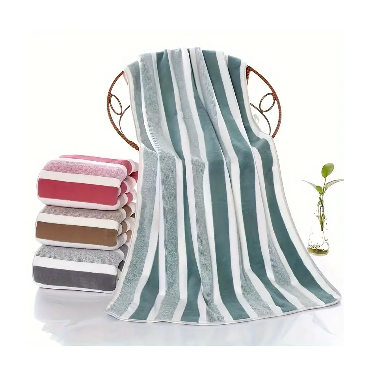 Striped Polyester Bath Towel 5