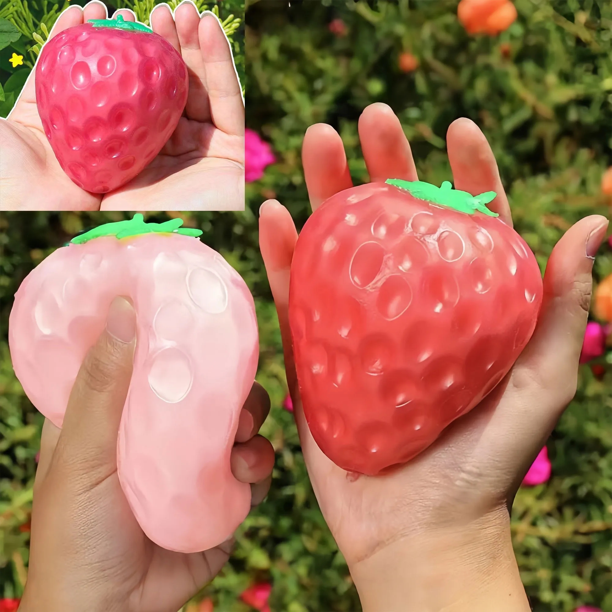 Light Sensitive Strawberry Stress Toy With Slow Rebound 6