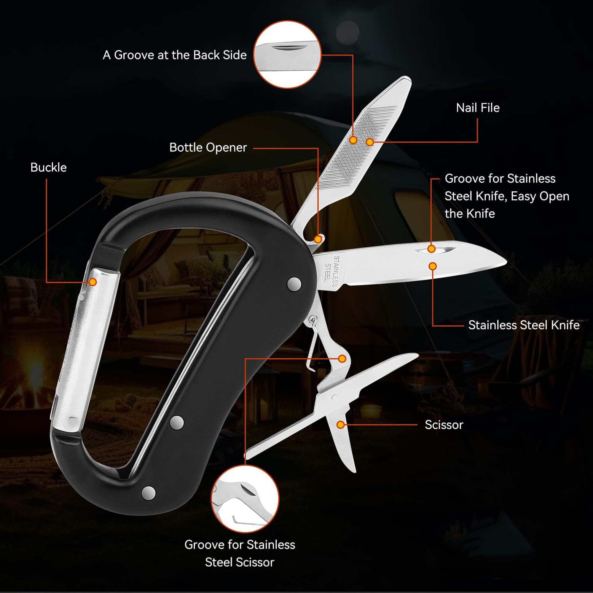 Multi-tool Carabiner Keychain 4