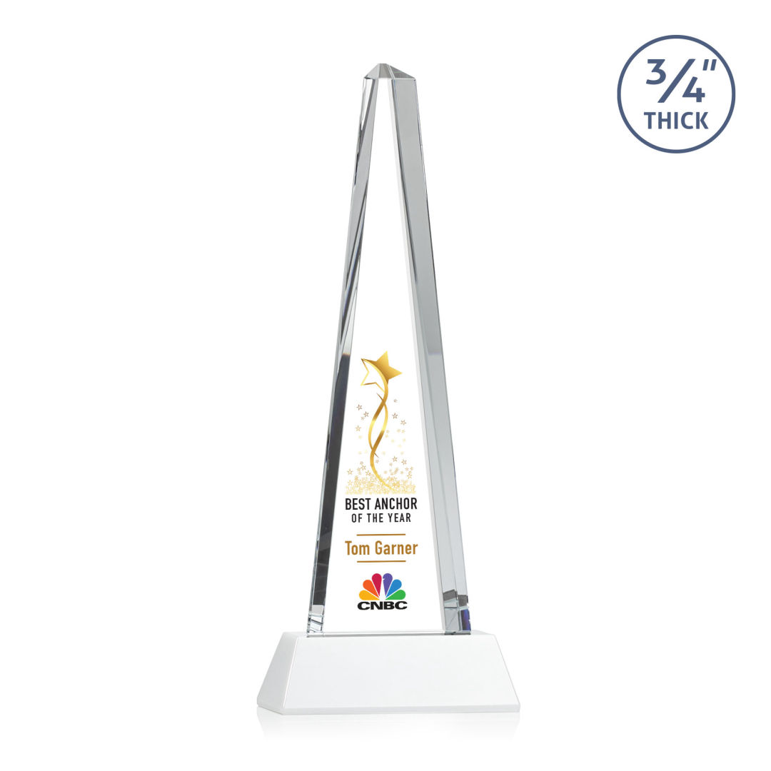 Majestic Tower VividPrint™ Award on Newhaven Base - White 2