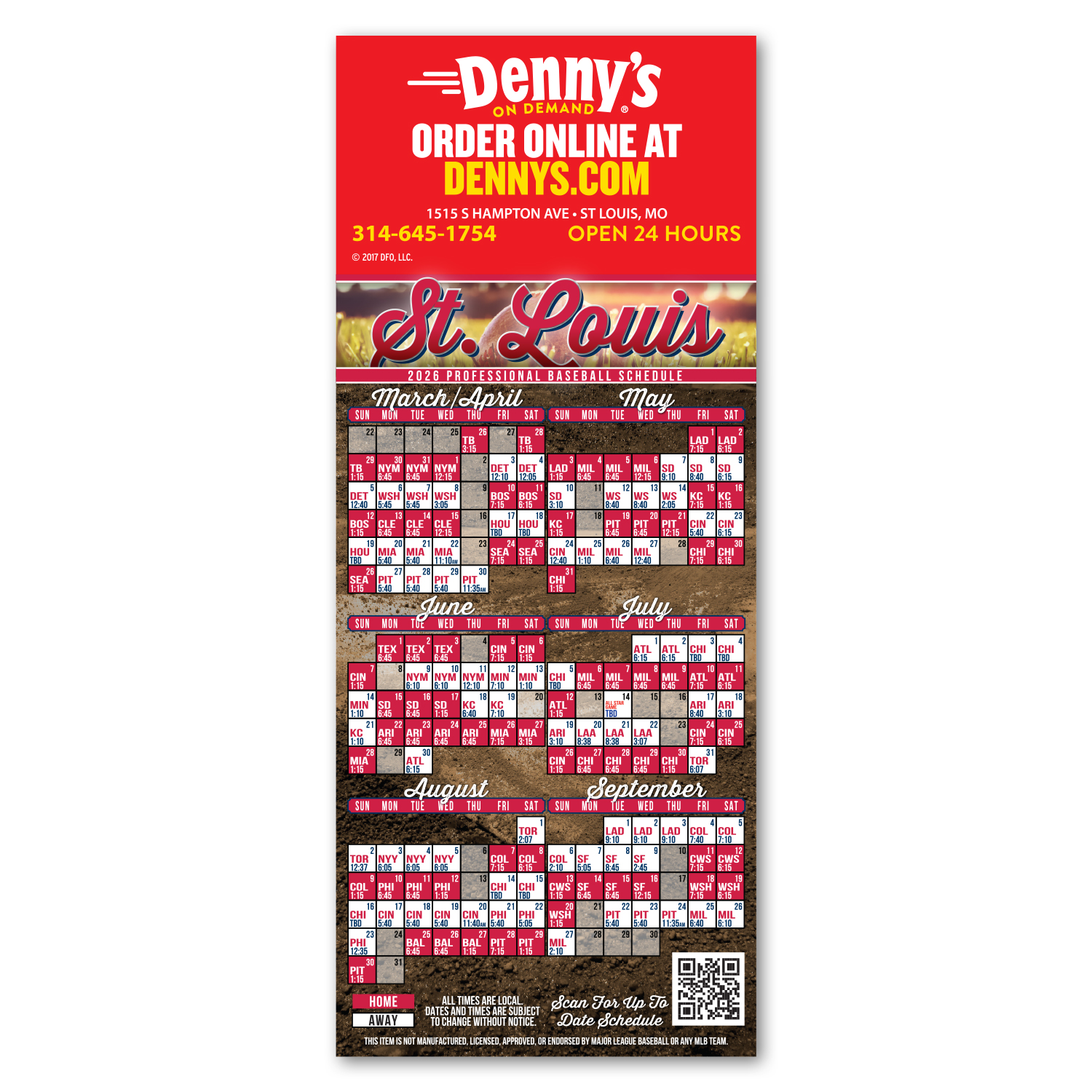 Baseball Schedule Magnet 1