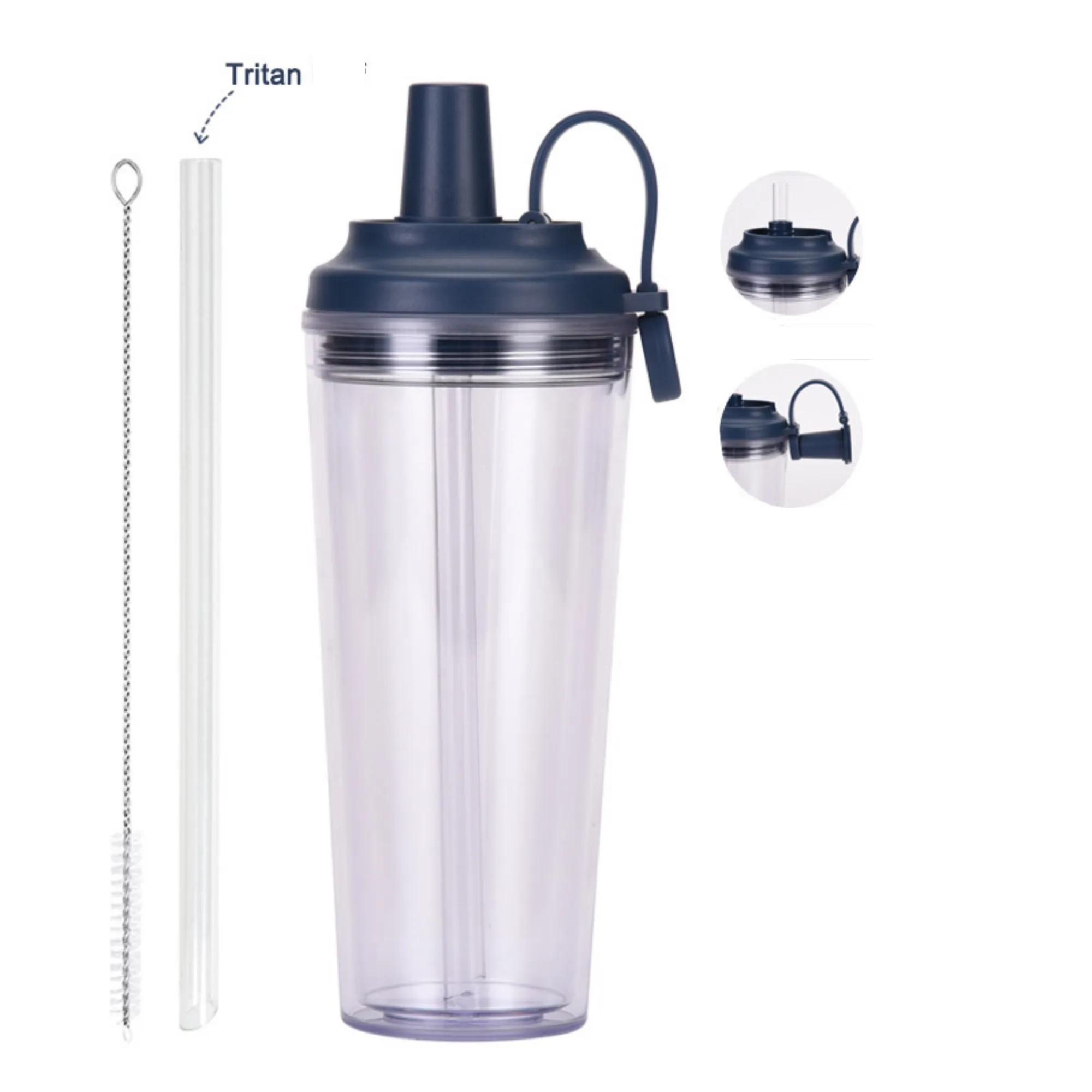24oz Double-Layer Plastic Straw Cup 4