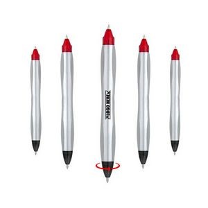 Blue Red Dual Tip Silver Pen 3