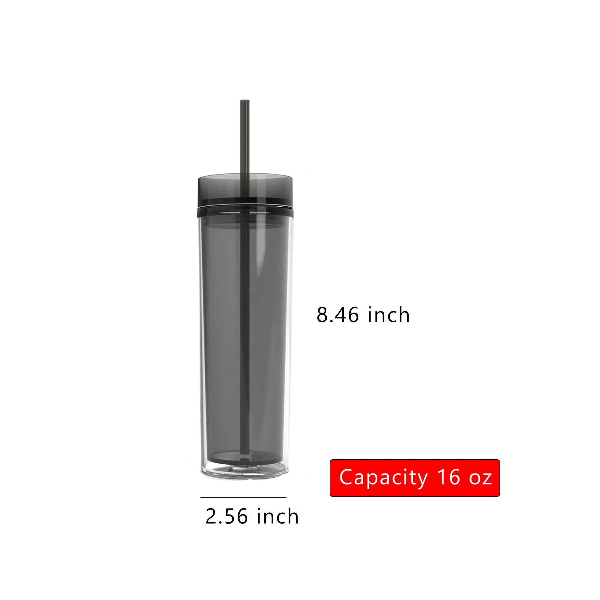 16oz Double Wall Acrylic Insulated Skinny Tumbler 2