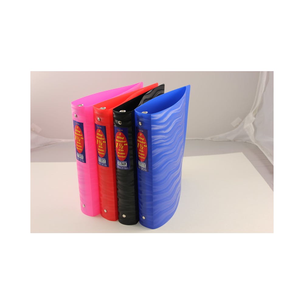 1.5" 3-Ring Binders - Assorted Colors Flexible Wave Design 1
