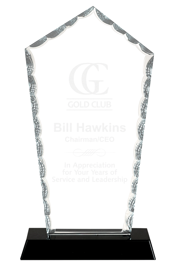 9" Diamond Facet Glass Award on Black Base