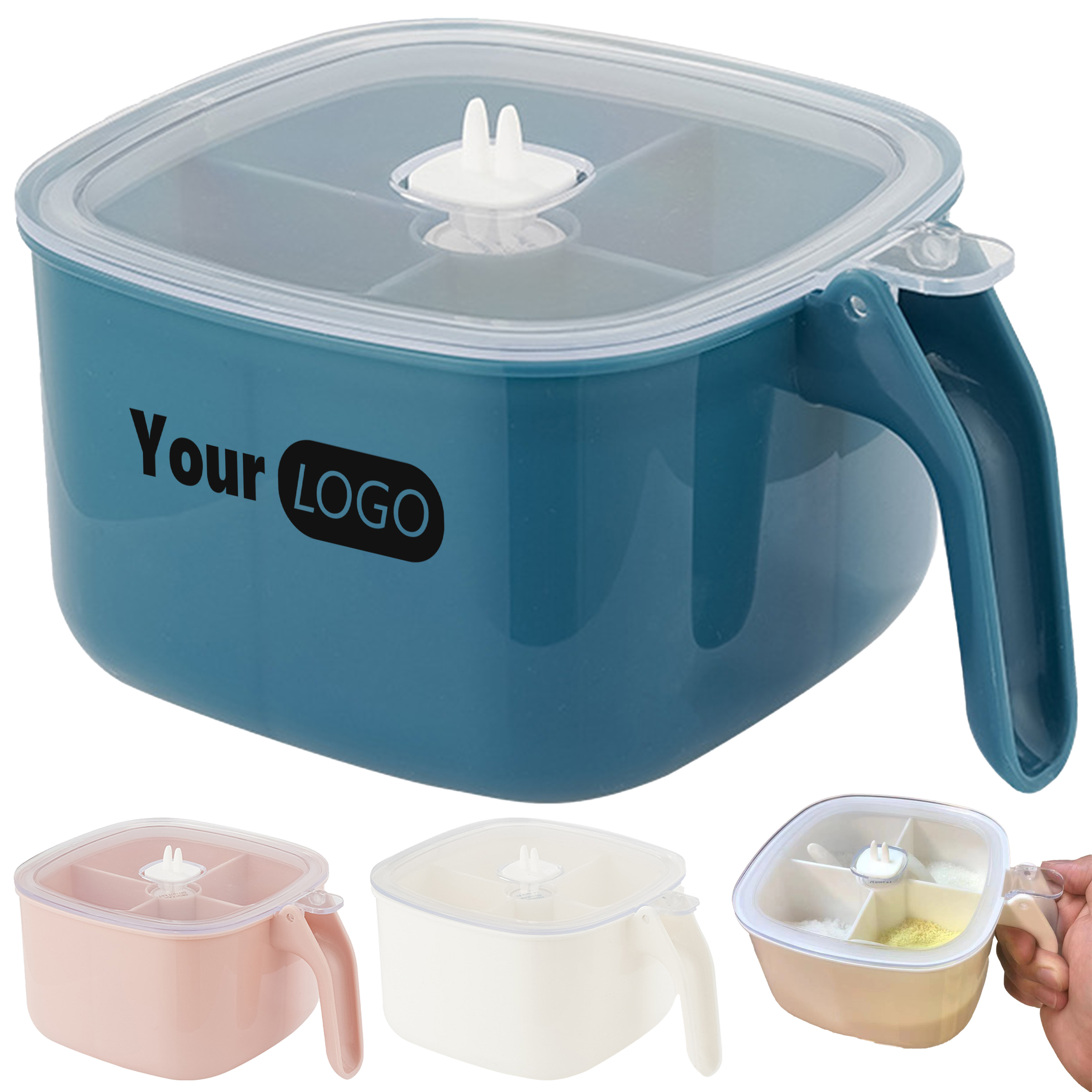 Plastic Kitchen Seasoning Storage Box With Lid 4