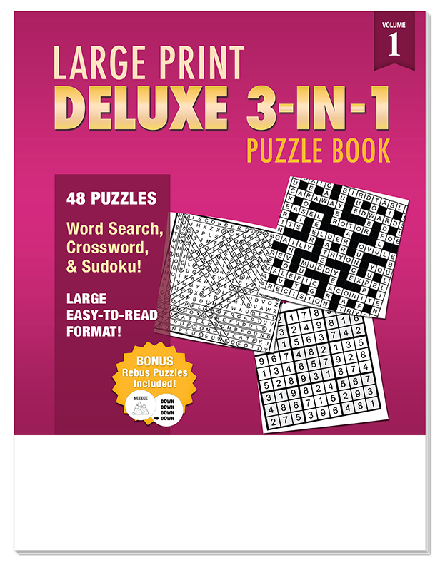 PUZZLE BOOK - Deluxe Large Print 3-in-1 Puzzle Book 3