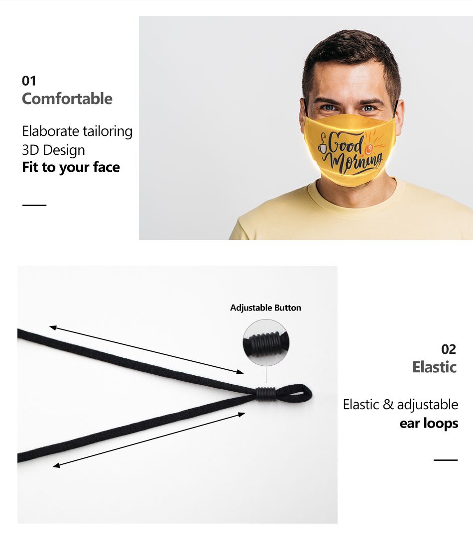 Custom Face Mask - PREMIUM FLAT-FOLD - Sublimation 1