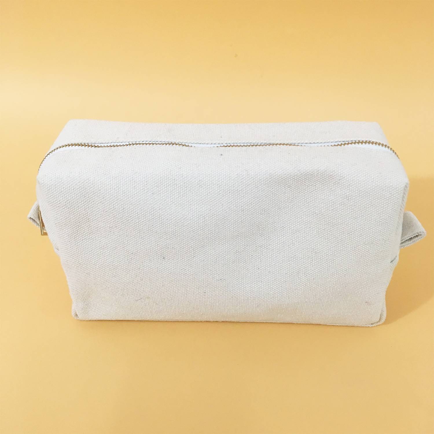 Canvas Cosmetic Bag Zipper Pouch Stand Up Design 6