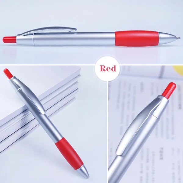 Rubber Grip Plastic Ballpoint Pen 3