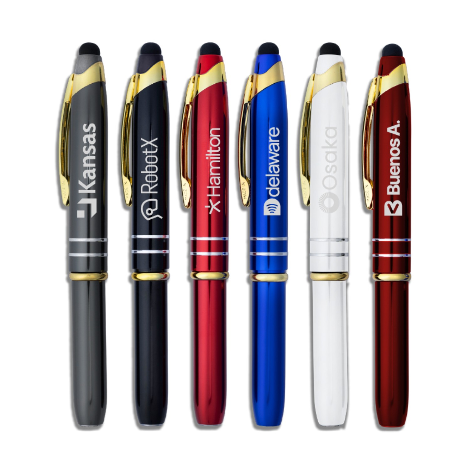 Flashight and Stylus Metal Pen