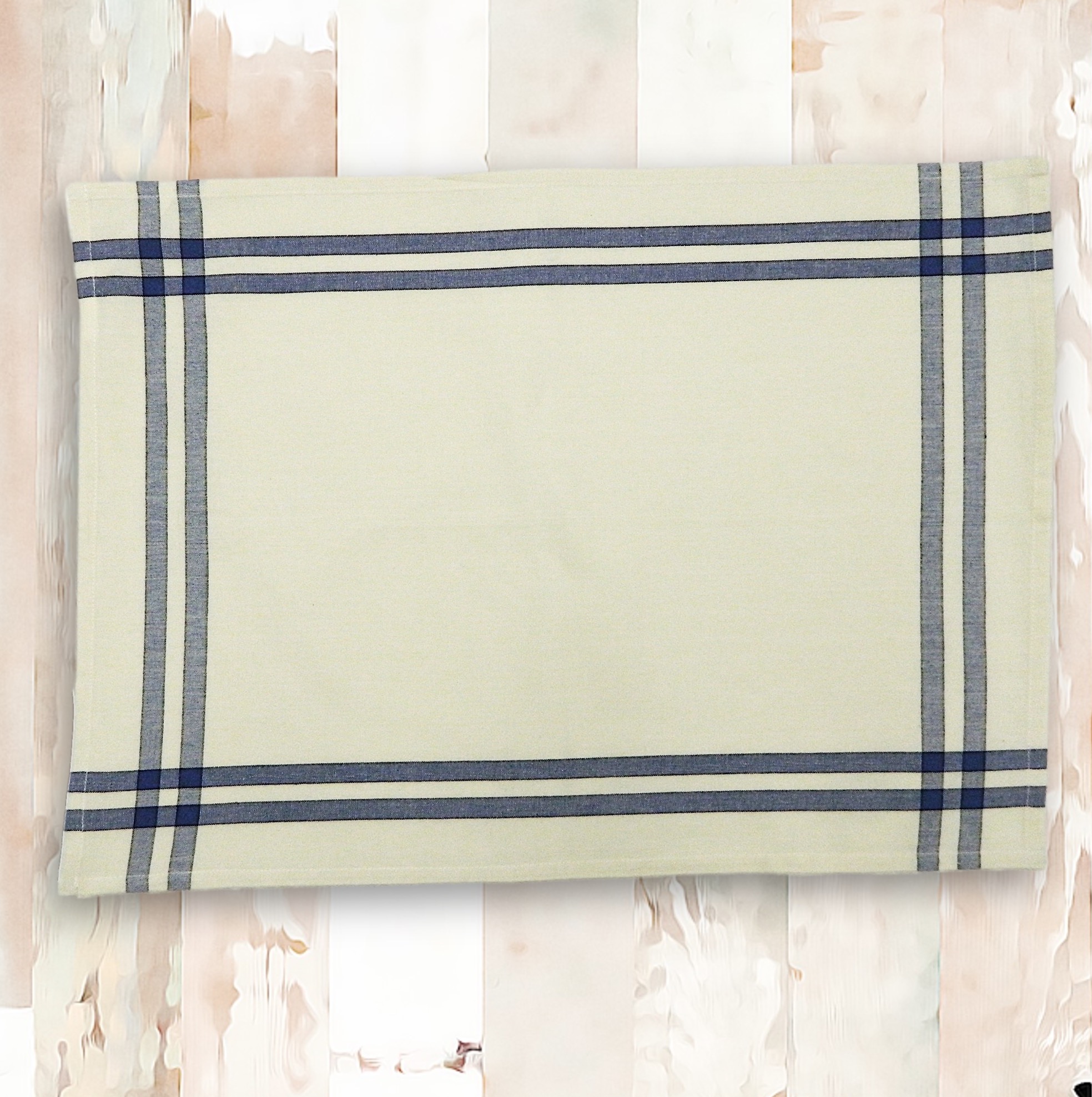 Blue/Black Double Stripe Kitchen Towel - 20"x28" 3