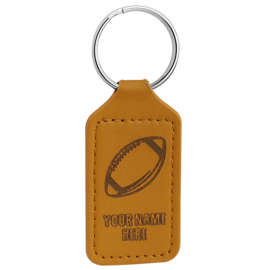 Durable Debossed Leather Keychain 5
