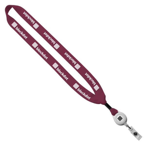 3/4" Cotton Lanyard with Metal Crimp & Retractable Badge Reel 275