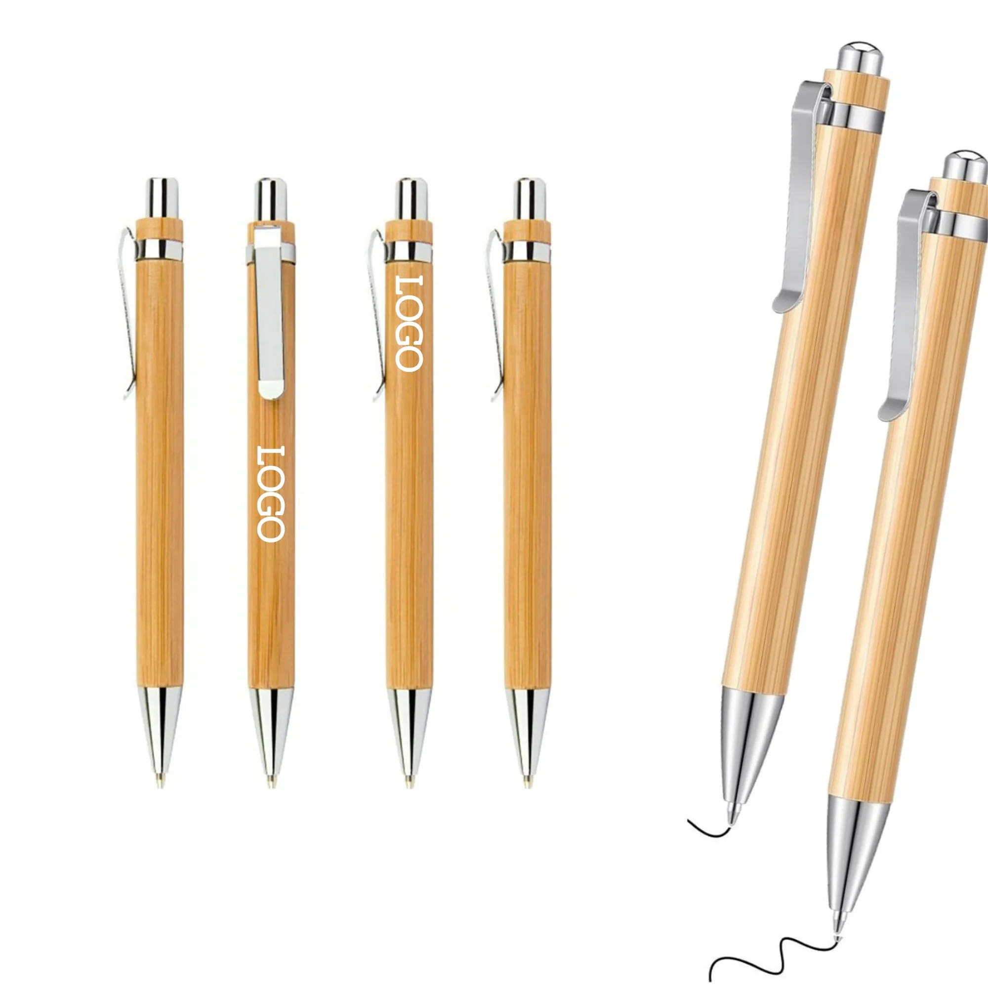 Premium Bamboo Retractable Ballpoint Pen 2