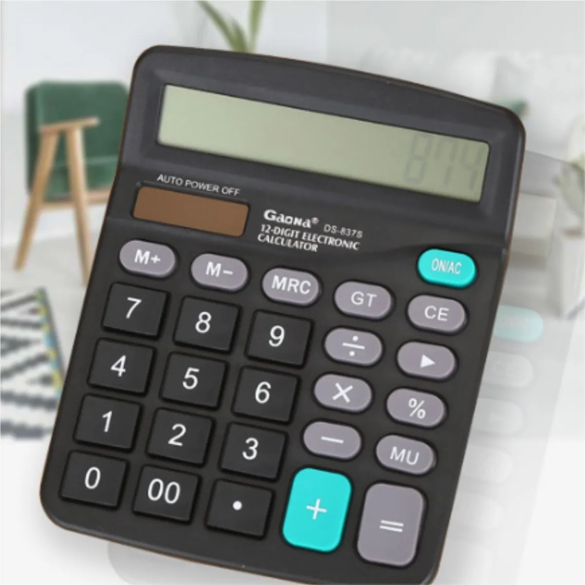 12 Digit Dual Power Desktop Calculator With Large Display 7