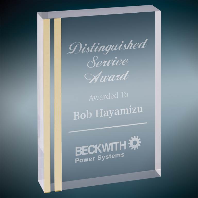 6" x 8" Gold Rectangle Acrylic Award