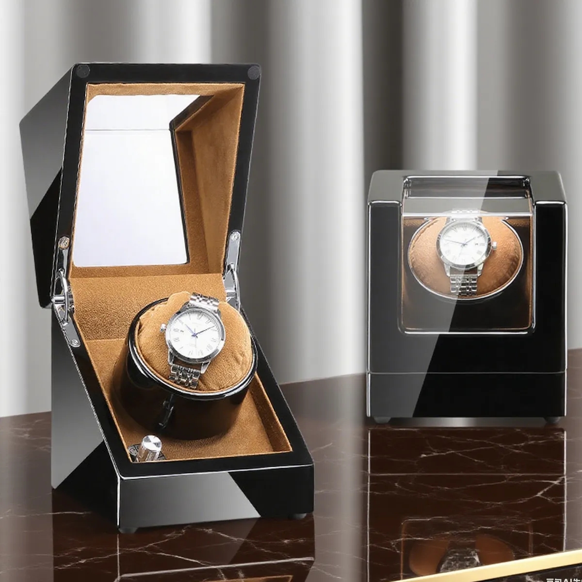 High Gloss Single Watch Winder With Display Window 5