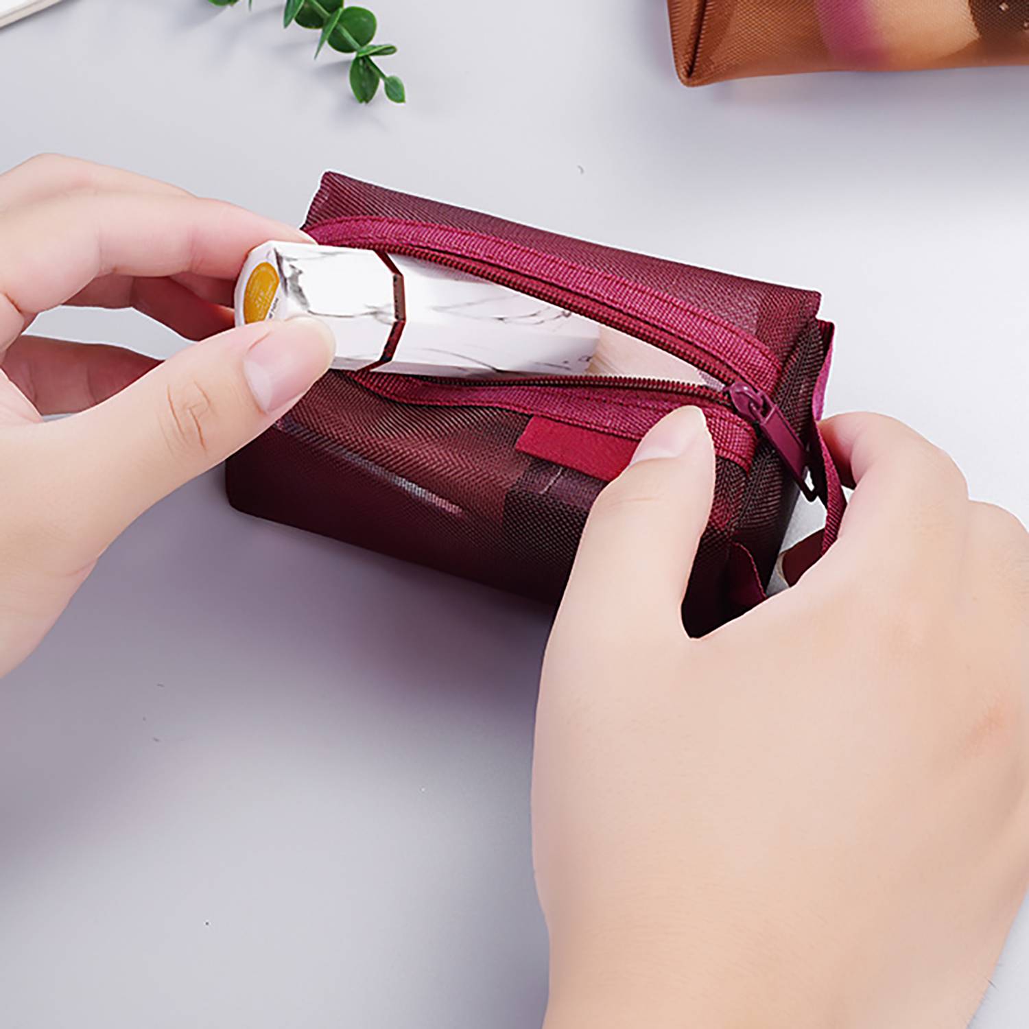 Portable mini nylon mesh multifunctional storage bag 7