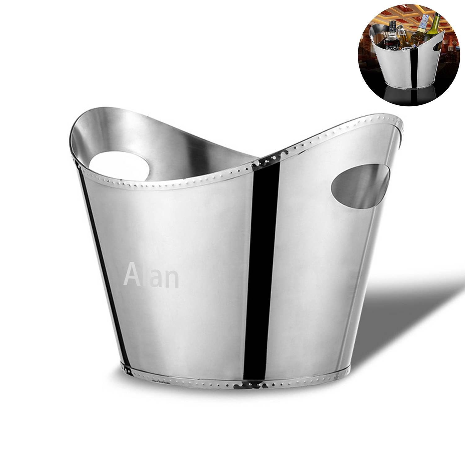 Stainless steel ice bucket