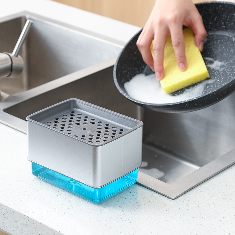 13oz Kitchen Pump Soap Dispenser w/Sponge 10