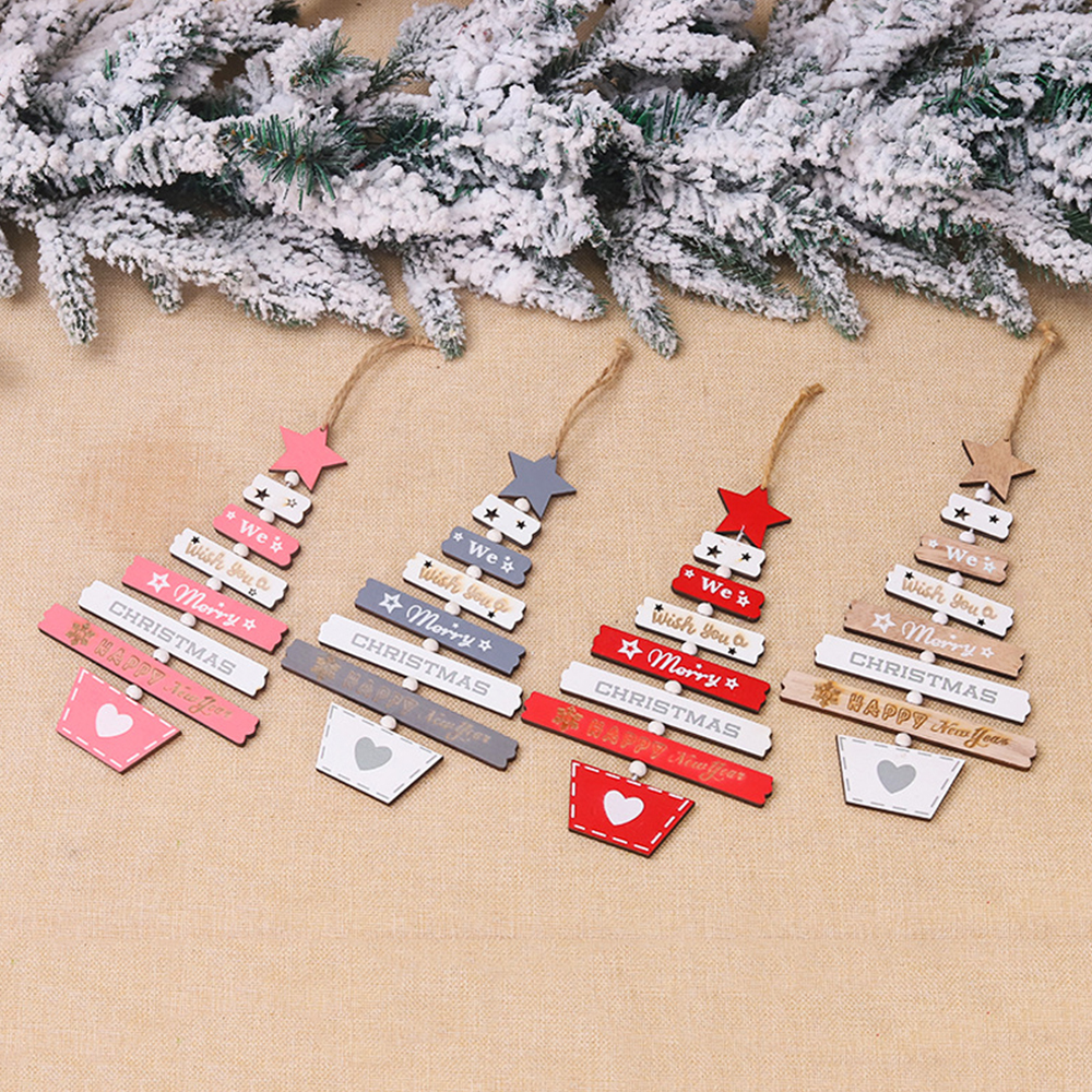 Christmas Tree Wooden Letter Pendant 4