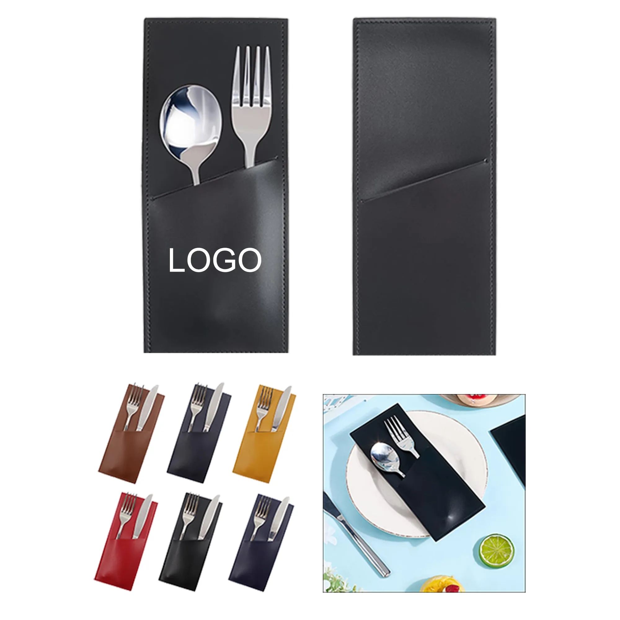 PU Leather Cutlery Storage Pouch 3