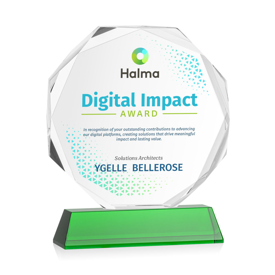 Acadian VividPrint™ Award on Newhaven Base - Green 5
